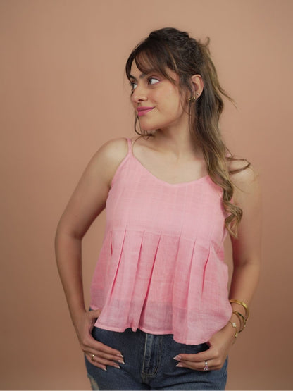 Blossom Pink Pleated Cami Top