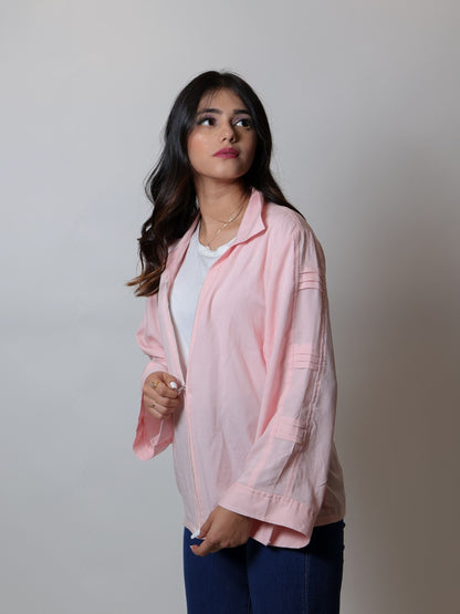 Flamingo Pink Zipper Shirt