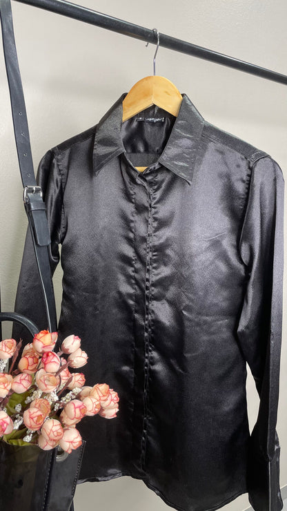 Black Satin Shirt